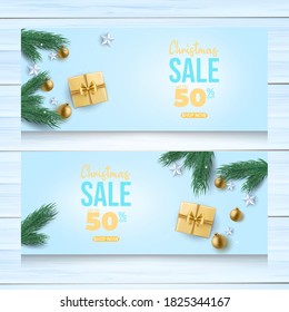 christmas sale banner promotion template. vector illustration