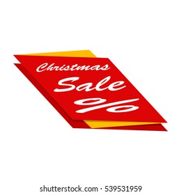 Christmas sale banner. Red discount poster. Vector, eps10