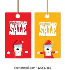Christmas sale banner set with ribbon. vector illustration.
