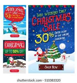 Christmas Sale Banner Set, Suitable For Call To Action Button, Advertisement, E-newsletter, Web Banners, Posters and Social Media Promotions - Set 6