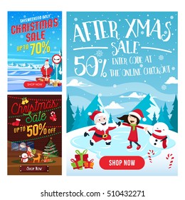 Christmas Sale Banner Set, Suitable For Call To Action Button, Advertisement, E-newsletter, Web Banners, Posters and Social Media Promotions - Set 10