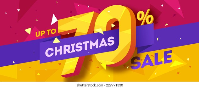 Christmas sale banner. Vector