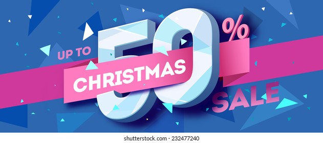 Christmas sale banner. Vector