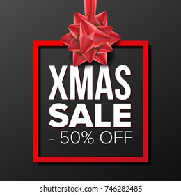 Christmas Sale Banner Vector. Vector. Crazy Discounts Poster. Business Advertising Illustration. Winter Design For Web, Flyer, Holidays Xmas Card