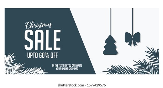 Christmas sale banner Vector, illustration