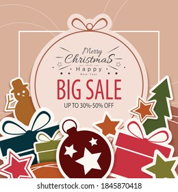 christmas sale banner. vector illustration