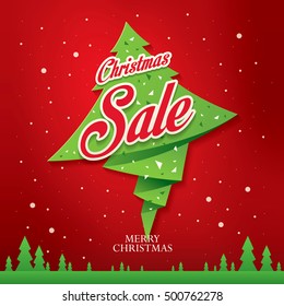 Christmas sale banner. Vector illustration