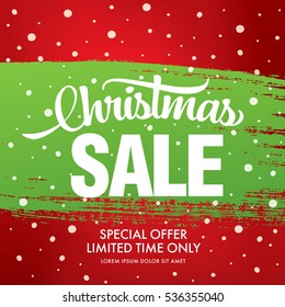 christmas sale banner, vector illustration