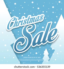 christmas sale banner, vector illustration