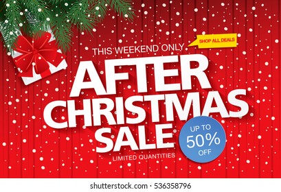 christmas sale banner, vector illustration