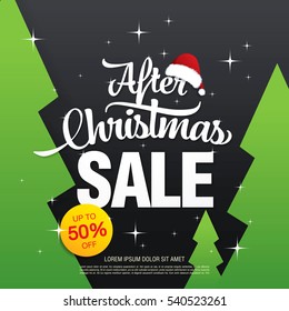 Christmas sale banner, vector illustration