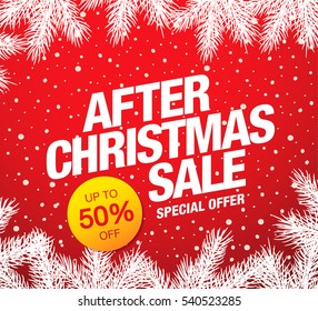 Christmas sale banner, vector illustration