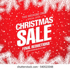 Christmas sale banner, vector illustration