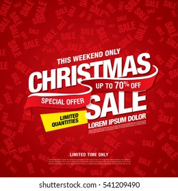 Christmas sale banner, vector illustration