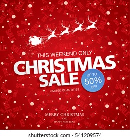 Christmas sale banner, vector illustration