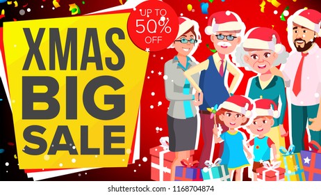 Christmas Sale Banner Vector. Sale Label. Big Super Special Offer. Illustration
