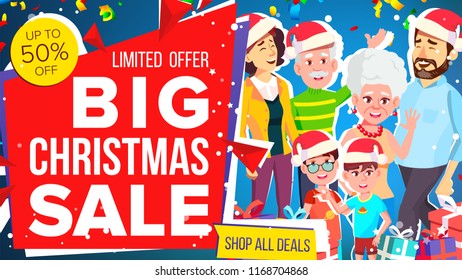 Christmas Sale Banner Vector. Special Offer Sale Banner. Background. Illustration
