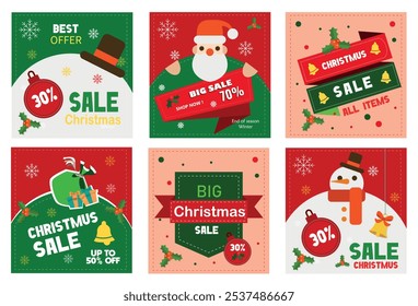  Christmas sale , banners - Christmas sale ,discounts   vector illustration