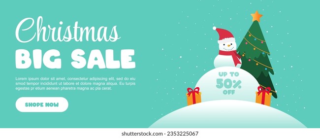Christmas sale banners. Vector for product promotion and marketing at Christmas