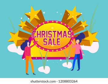 Christmas Sale, Beautiful Greeting Card Background, Poster Or Banner With Digital Prize Or Reward Theme. Design Vector Illustration