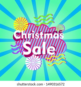 christmas sale, beautiful greeting card background or banner with retro theme. design illustration