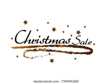 Christmas Sale, Beautiful greeting card poster with stars, eps10 format