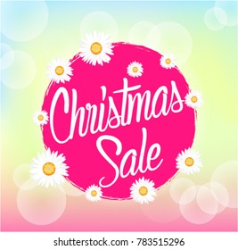 Christmas Sale, Beautiful greeting card with bunch flowers background