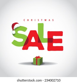 Christmas sale big bright overlapping design  EPS 10 vector stock illustration