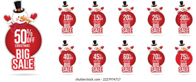 Christmas sale big discount tags 