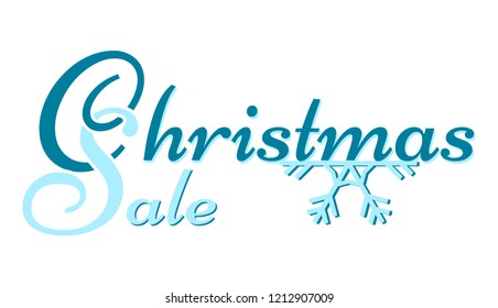 Christmas sale - blue caption on a snowflake