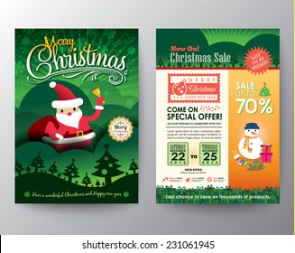 Christmas Sale Brochure Flyer Design Layout Vector Template In A4 Size