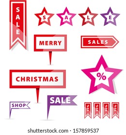 Christmas sale buttons and banners