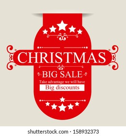 Christmas sale card over beige background vector illustration