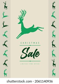 christmas sale cartel with reindeer