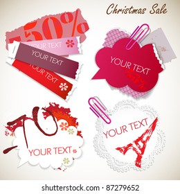 Christmas Sale. Colorful notes