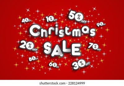 Christmas Sale Design On Background vector illustration