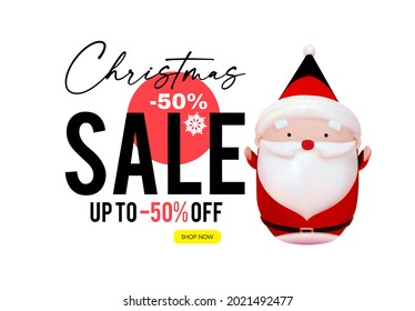 Christmas sale design with Santa Claus. Cool season offer.