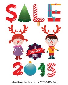 Christmas sale design template.