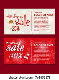 Christmas sale design template on a red background