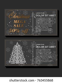 Christmas sale design template on a black background