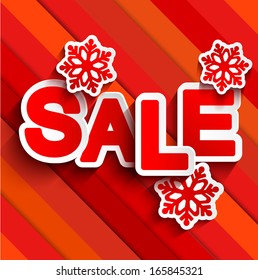 Christmas sale design template  in paper style