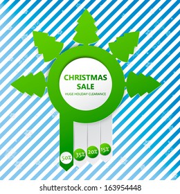 Christmas sale design template with percent discount.