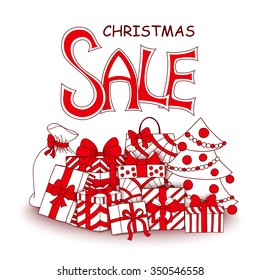 Christmas sale design template. Vector illustration eps10