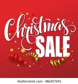 Christmas sale design template. Vector illustration EPS10