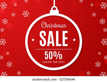 Christmas sale design template. Vector illustration.