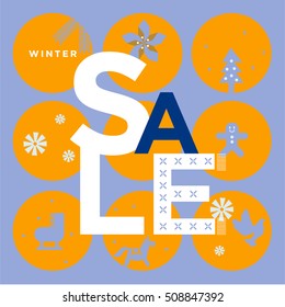Christmas sale design template/ winter sales layout design