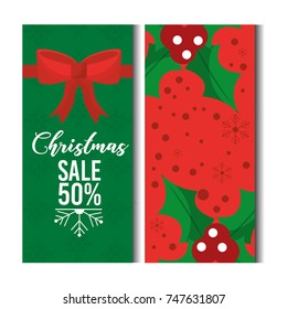 christmas sale discount season offer horizontal banner