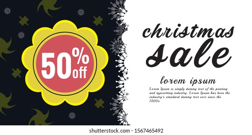 Christmas sale discount voucher banner background