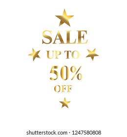 Christmas sale discounts for the celebration on holiday design with  golden text