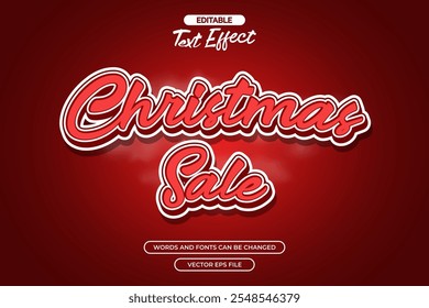 Christmas sale editable text effect with cloud background decoration